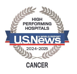 High Performing Hospitals US News & World Report Emblem for 2024-2025 | Cancer