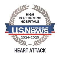 High Performing Hospitals US News & World Report Emblem for 2024-2025 | Heart Attack