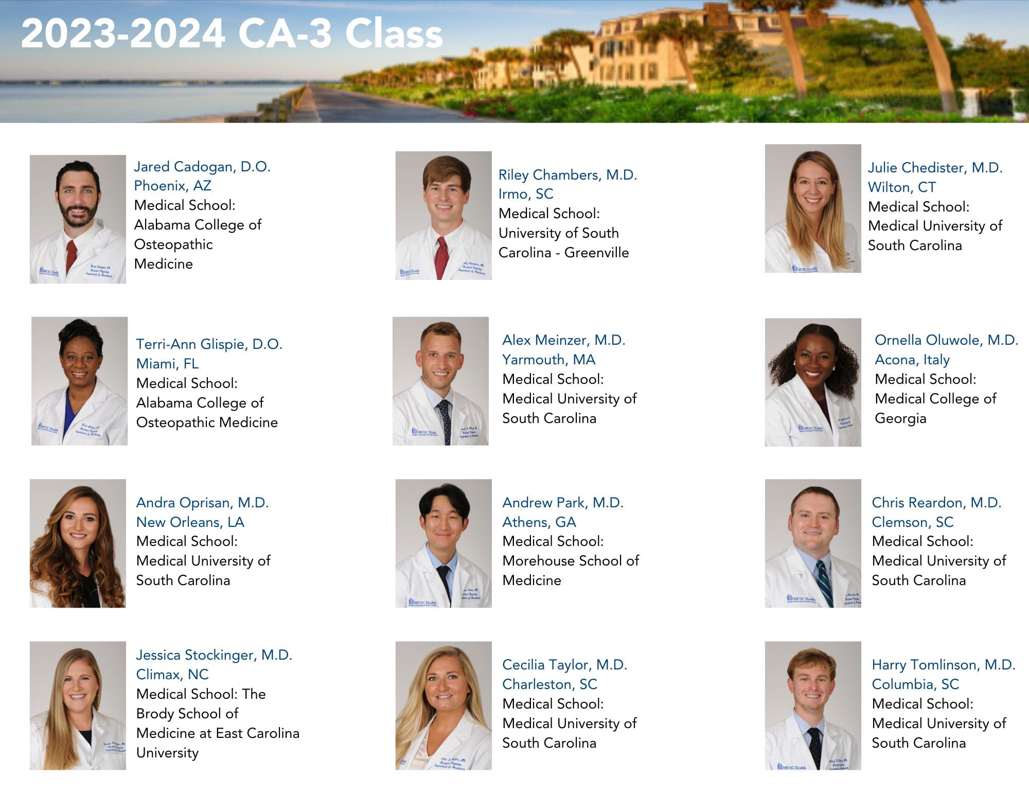 Meet Our Residents College of Medicine MUSC