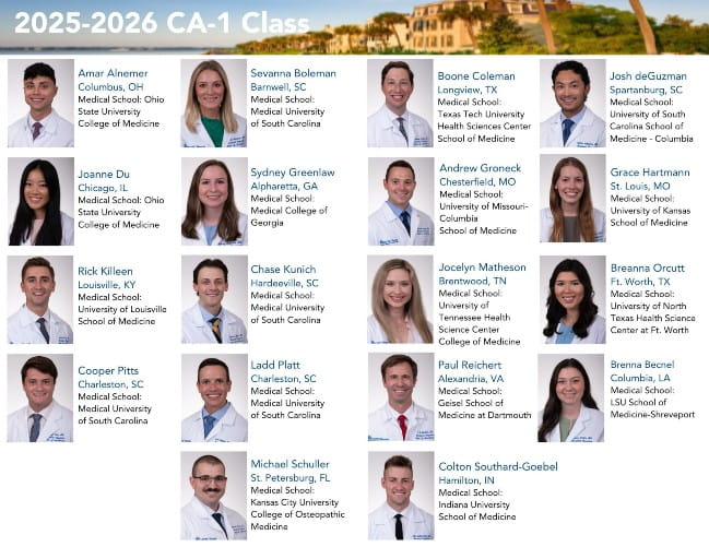 2025-2026 CA-1 Anesthesiology  Residents