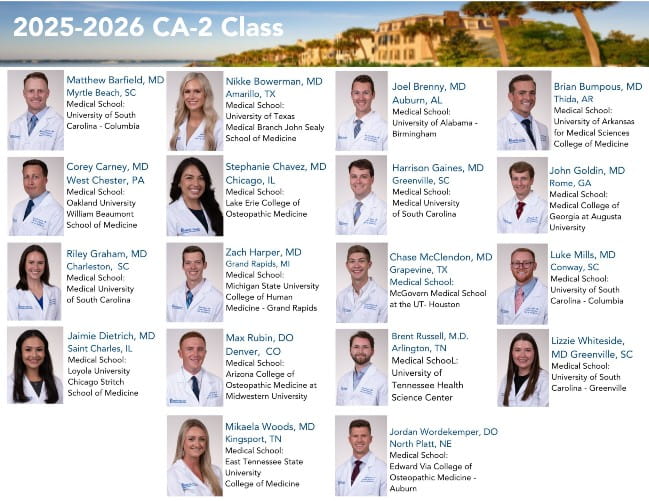 2025-2026 CA-2 Anesthesiology Residents