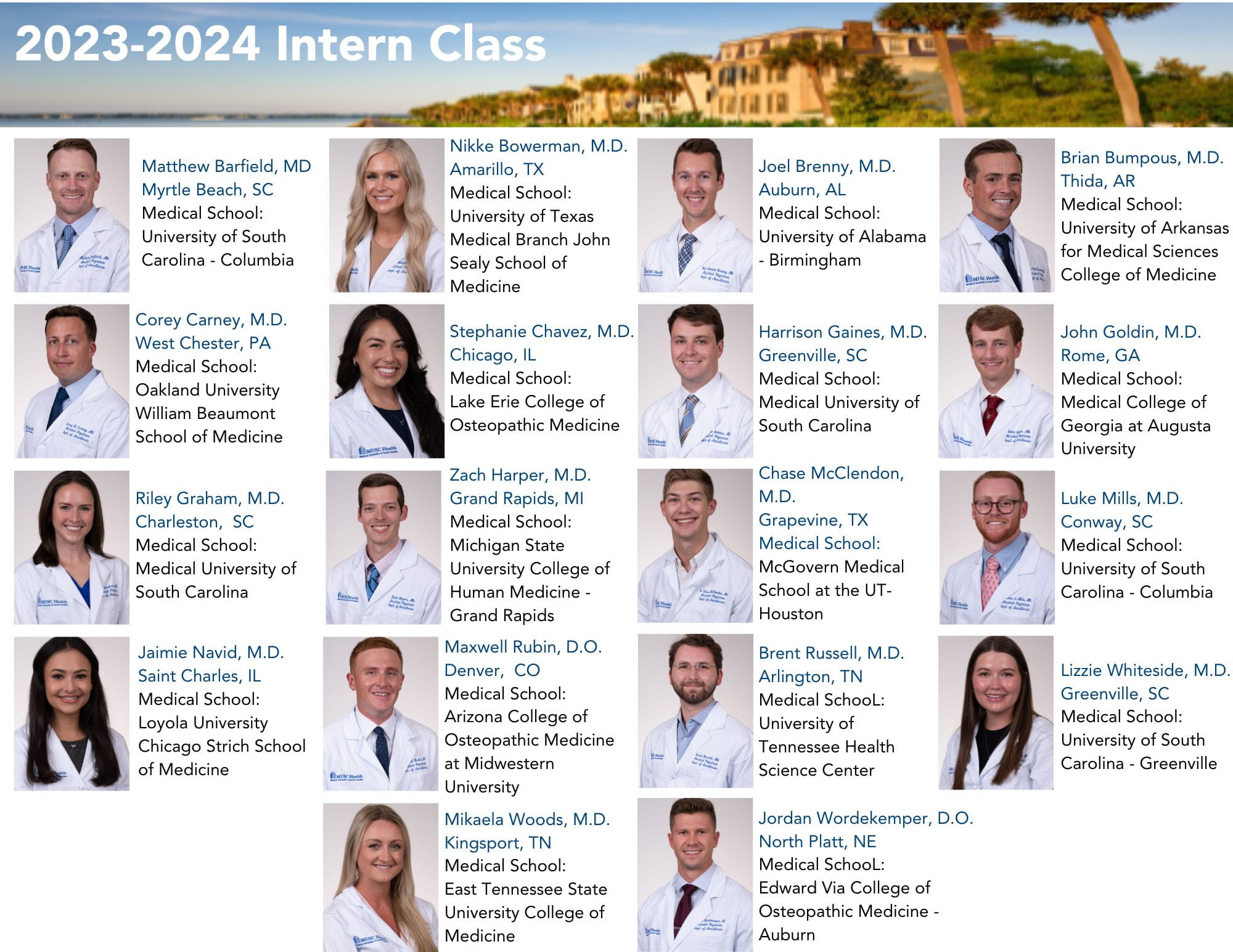 Meet Our Residents College of Medicine MUSC