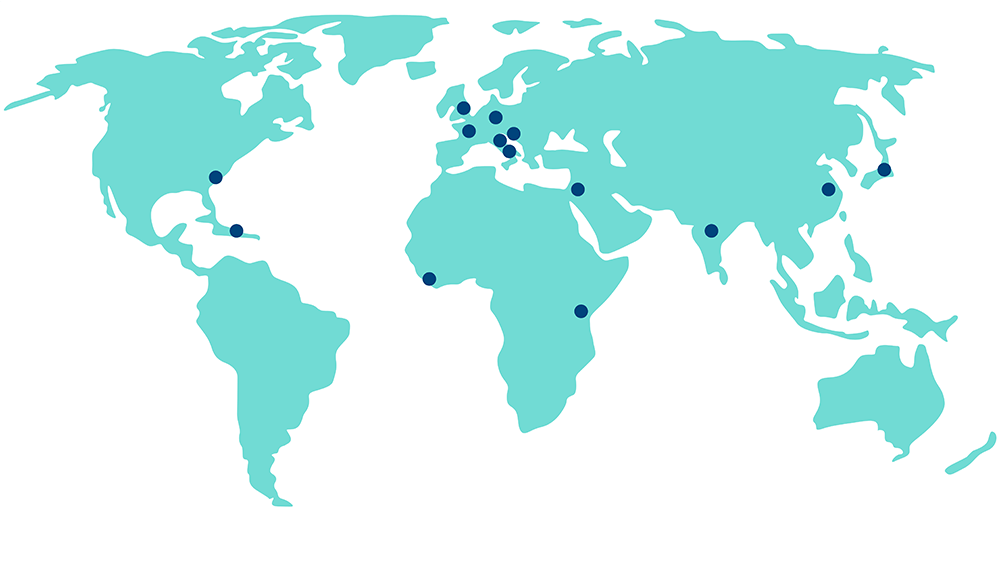 Global Health map with pins