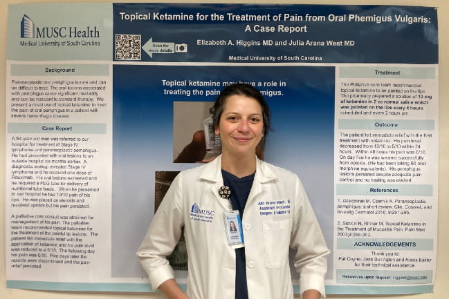 Julia Arana West, MD, poster presentation accepted at the Annual Assembly of Hospice and Palliative Medicine, 2020.