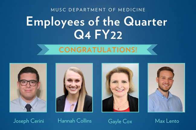Department of Medicine Employees of the Quarter Q4 FY22