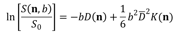 Equation explaining the DKI approximation to diffusion signal intensity