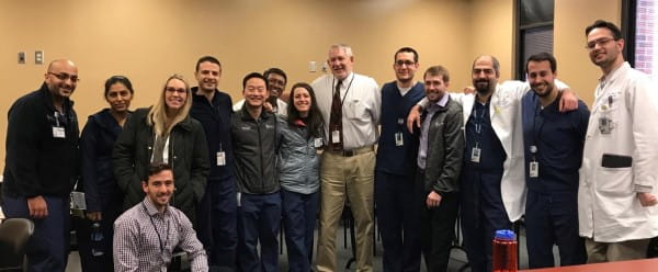 Group picture of residents during journal club