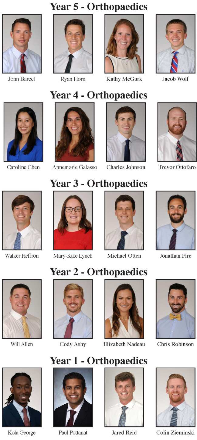 Department of Orthopaedics and Physical Medicine Residents, 2022 - 2023