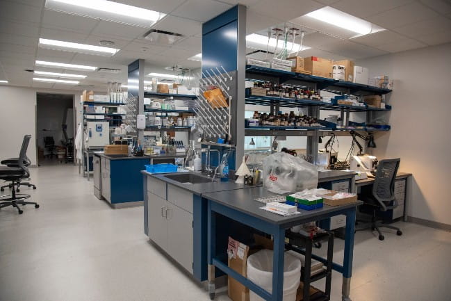 Laboratory with scientific equipment.