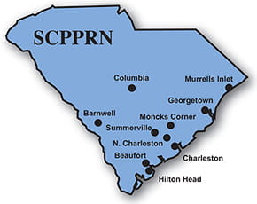 South Carolina Map of Pediatric Research Network Locations