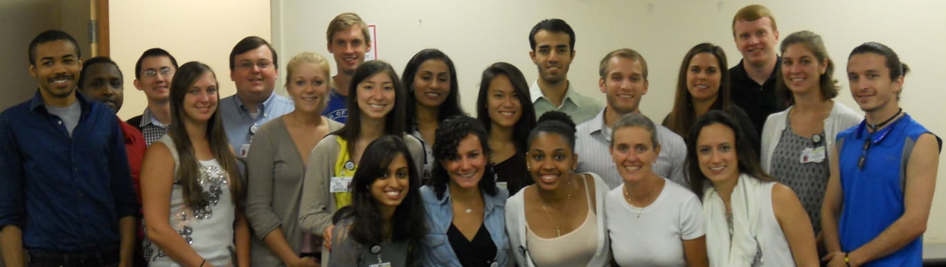Happy new MPH students gather in class
