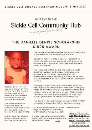 Sickle Cell Community Hub Newsletter Cover 1 with link