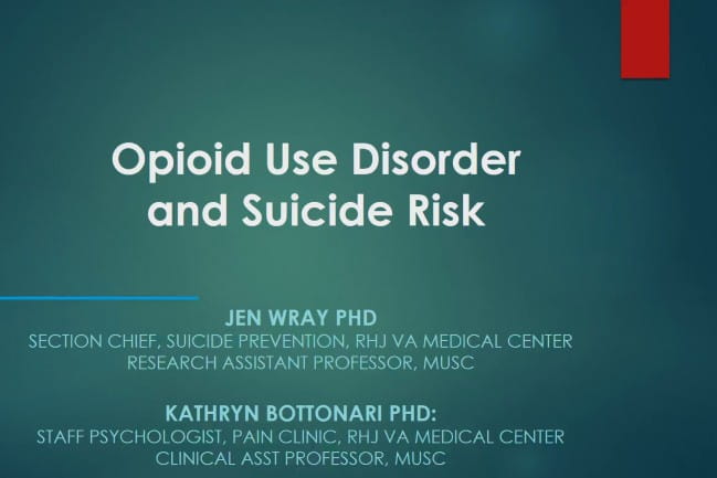 Opioid Use Disorder and Suicide Risk