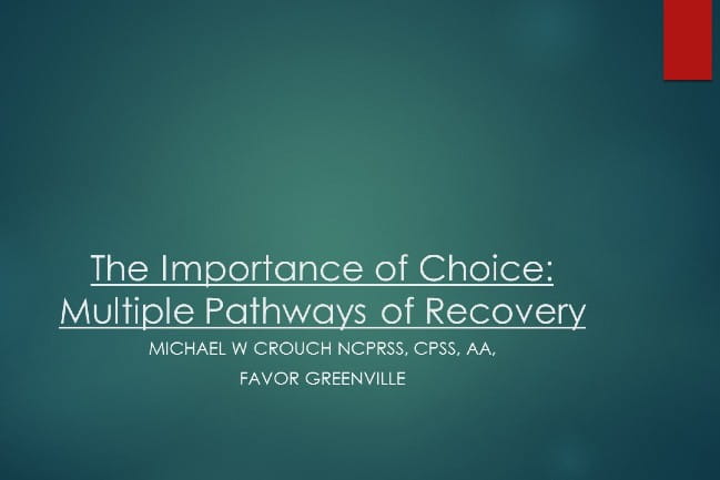 The Importance of Choice: Multiple Pathways of Recovery