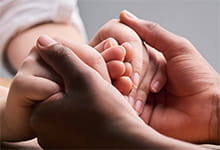 Close up image of hand holding