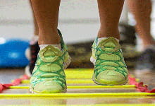 Close up image of a pair of sneakers