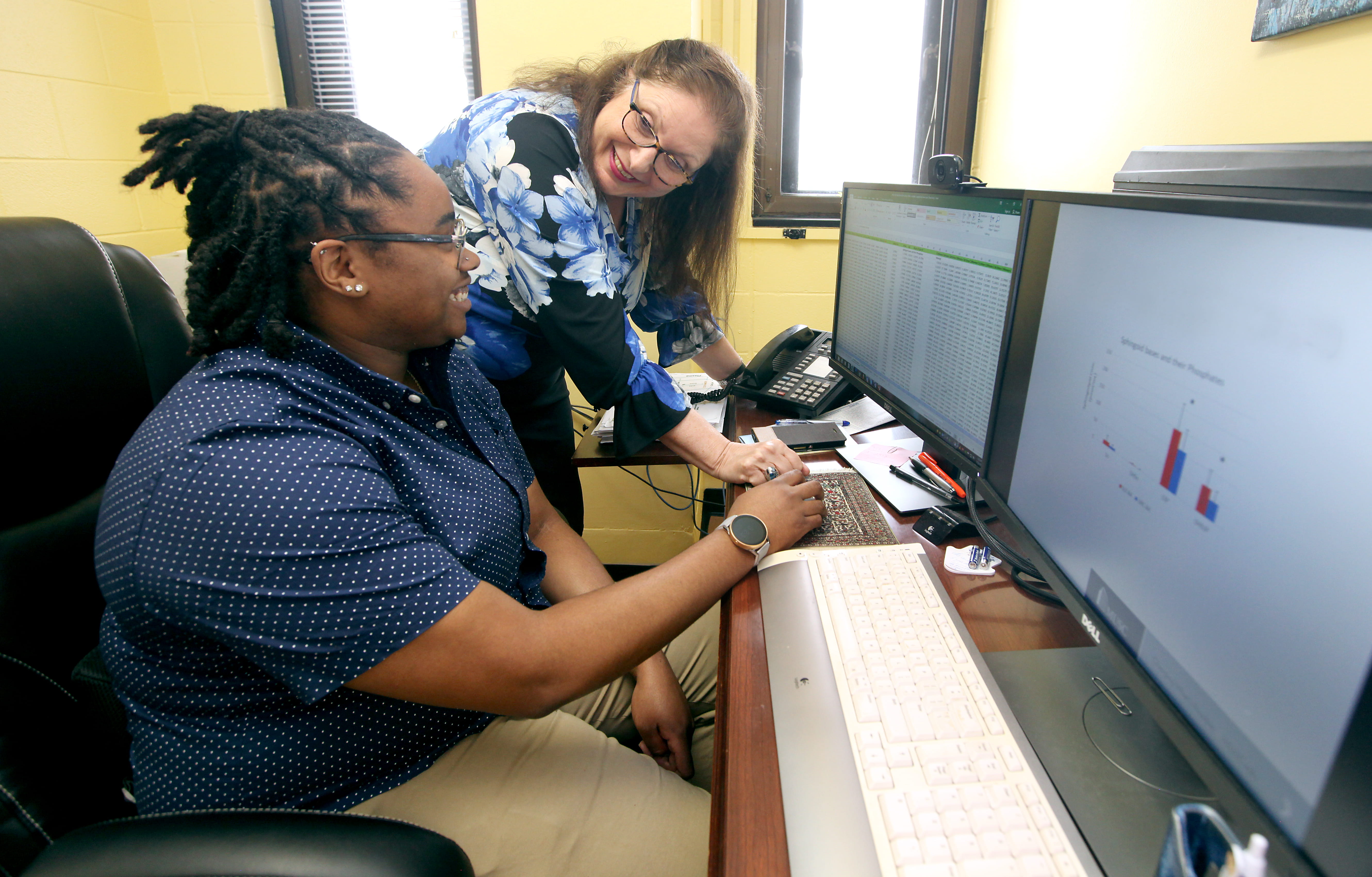 Dr Hammad and student Jasmyn Hardin from Dominican University, IL.