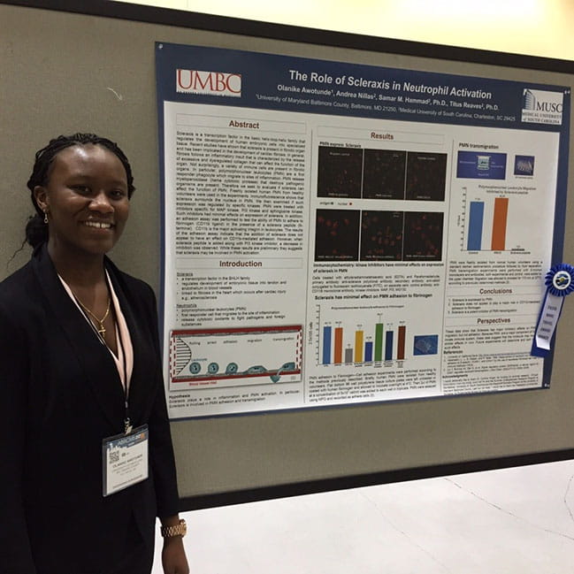 Olanike Awontunde presenting her poster at the Annual Biomedical Research Conference for Minority Students (ABRCMS), Seattle, Washington