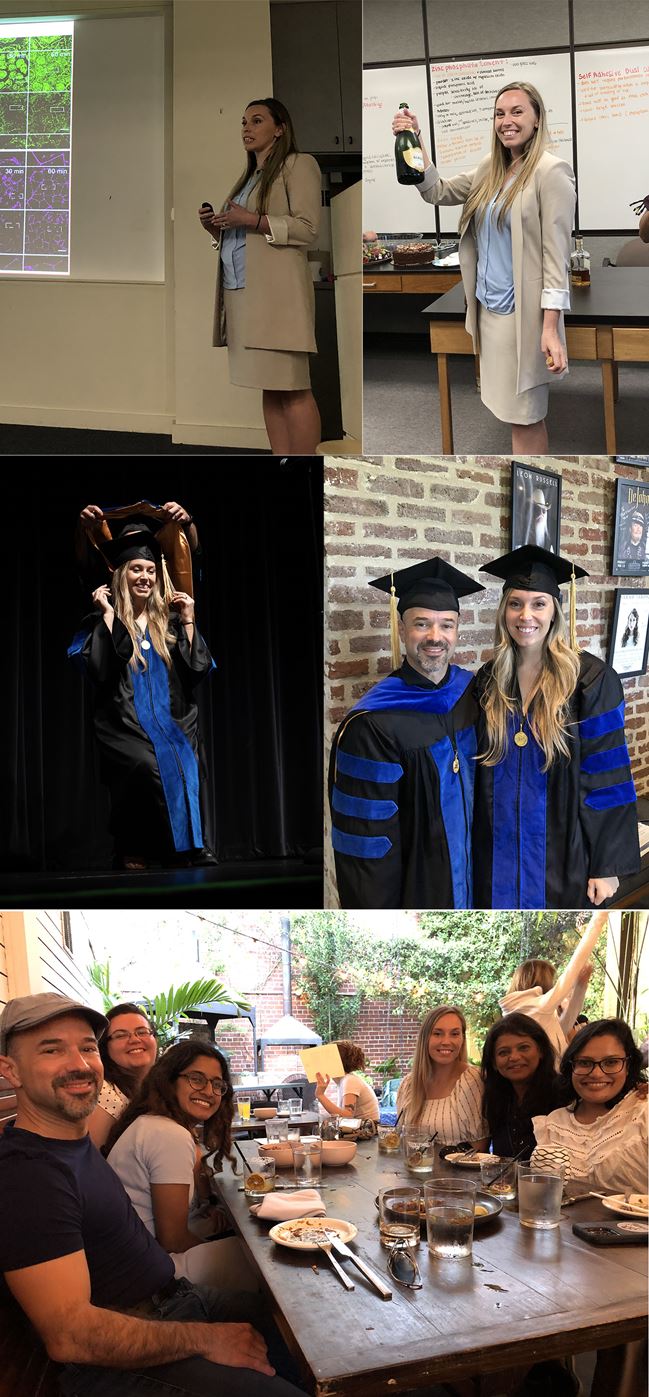 Catherine Bridges celebrates her successful defense