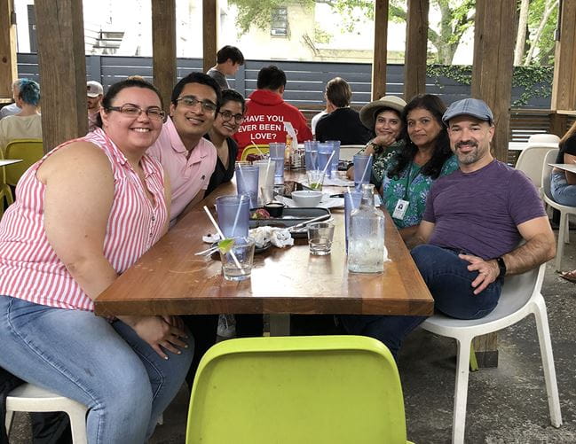Kourtidis lab at lunch