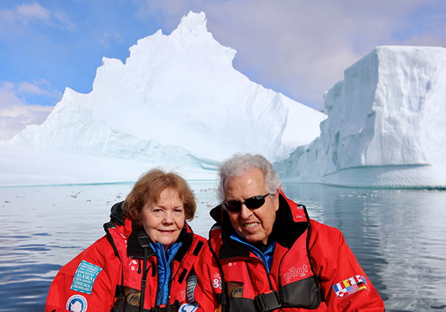Vinny Martucci and Arlene Petty in Antartica.