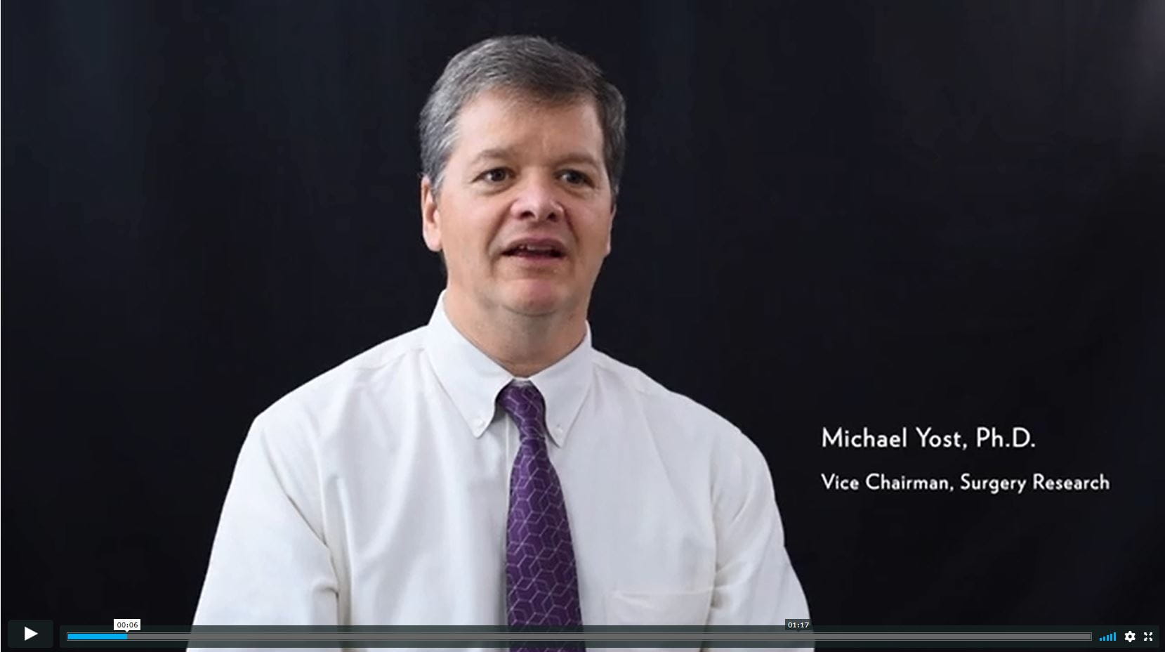 Mike Yost, Ph.D. talks about research in the Department of Surgery