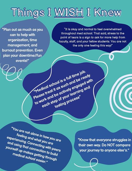 Page 2 of the Assistance for Resilience and Confidence Brochure detailing things prior students wish they knew.