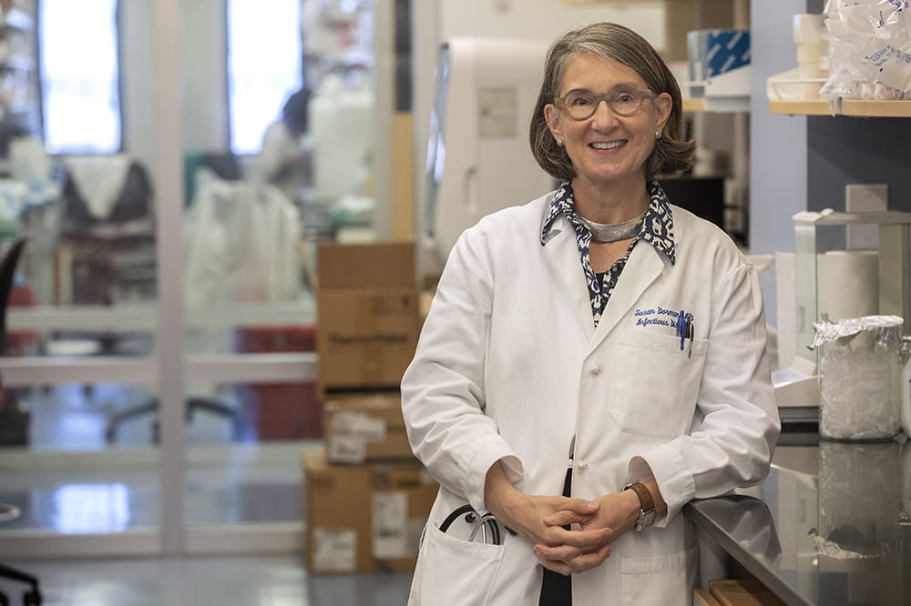 photo of Susan Dorman, MD, in lab